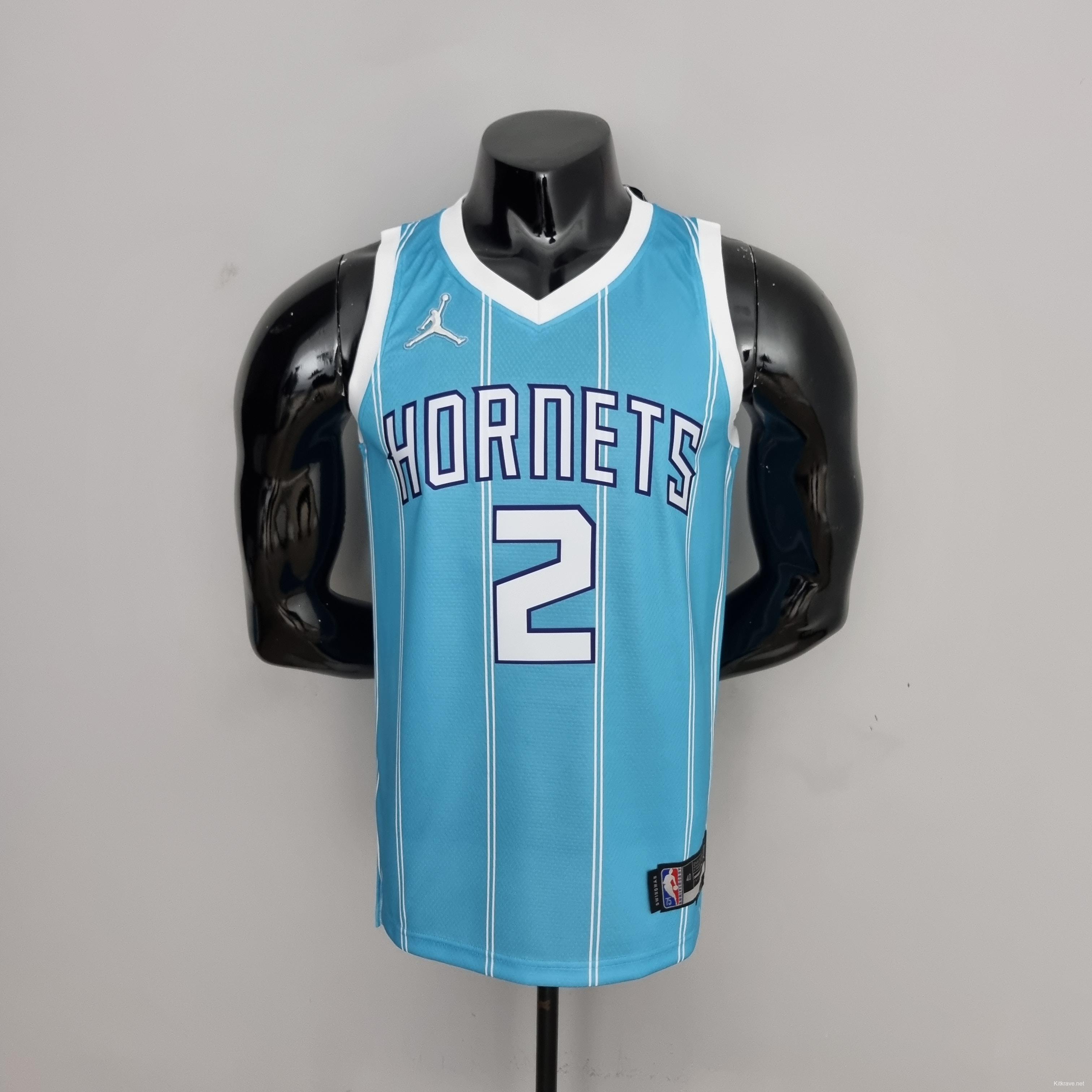 75th Anniversary Ball #2 Charlotte Hornets Blue NBA Jersey