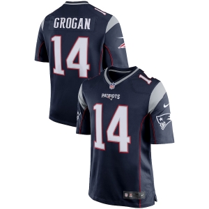 Men's Steve Grogan Navy Blue Retired Player Limited Team Jersey