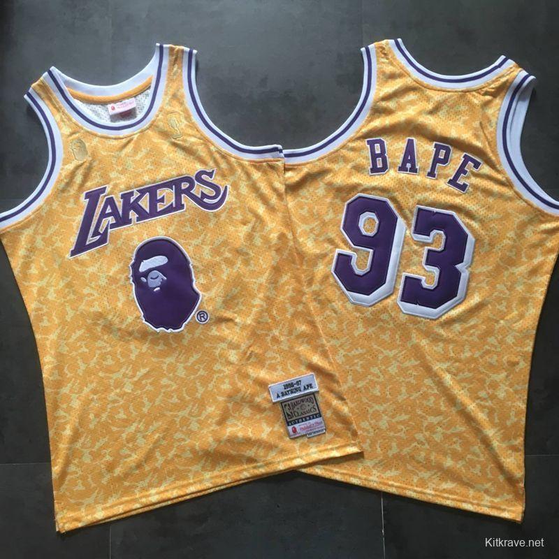 Men's BAPE Yellow Retro Classic Team Jersey