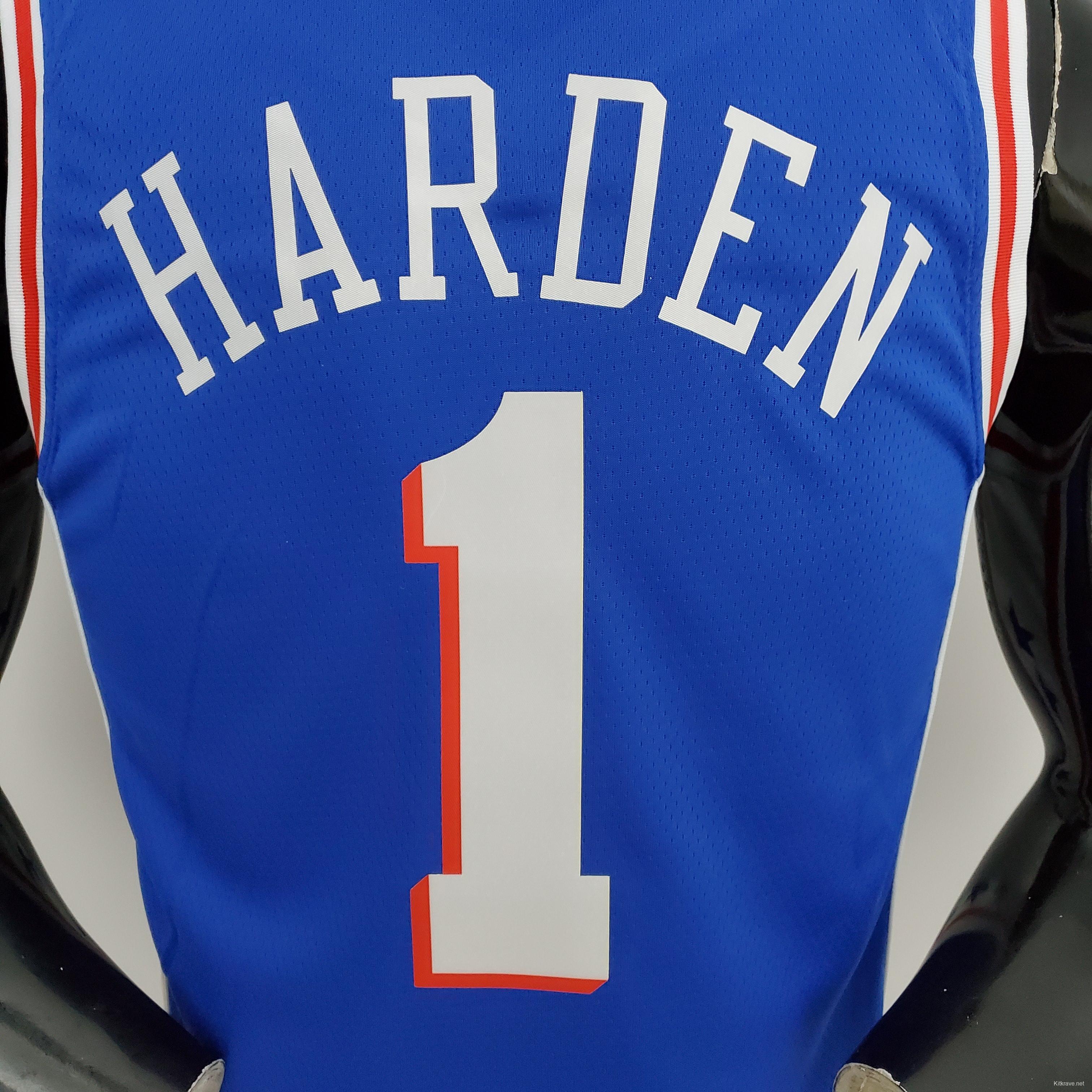 NBA 76ers Harden #1 V-Neck Blue