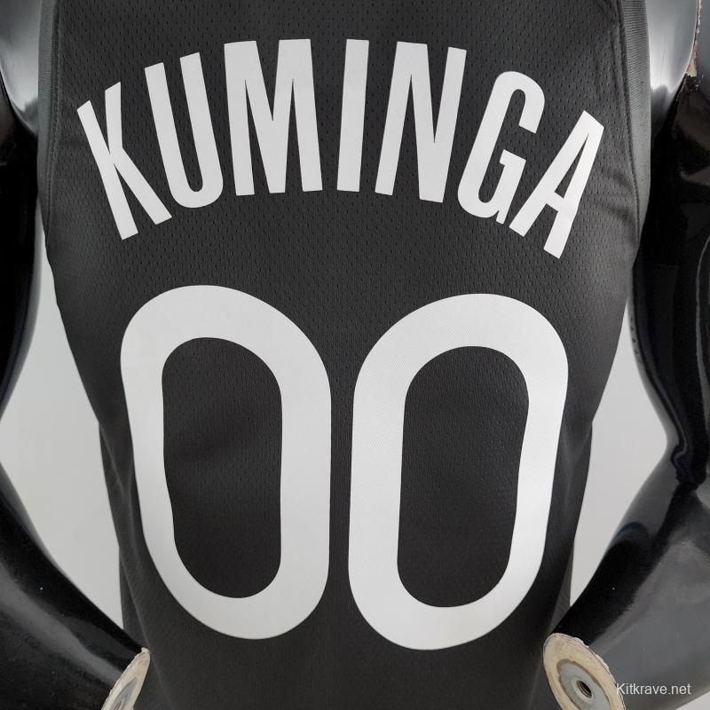 2020 KUMINGA#00 Warriors City Edition Black And Grey NBA Jersey