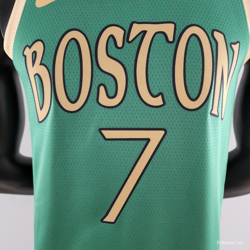 2020 BROWN#7 Boston Celtics City Edition Green NBA Jersey