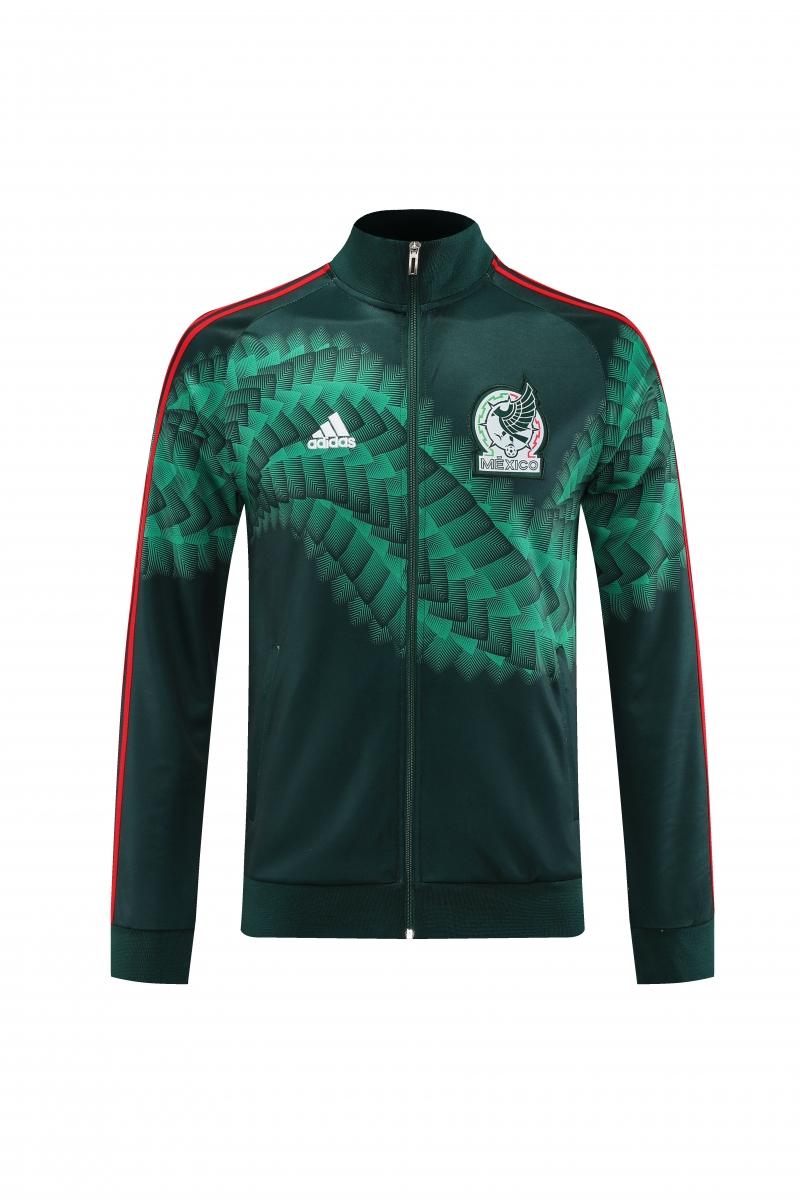 2022 Mexico Dark Green Full Zipper Tracksuit