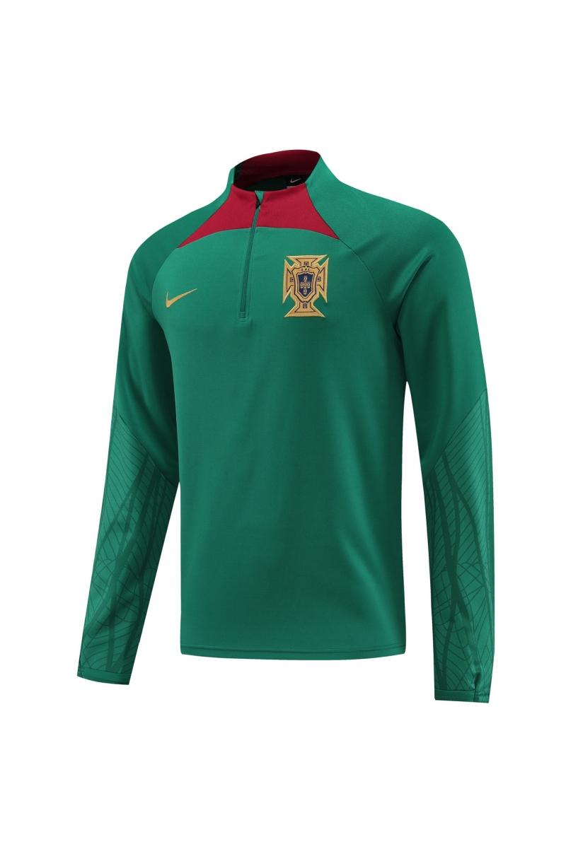 2022 Portugal Half Zipper Green Tracksuit