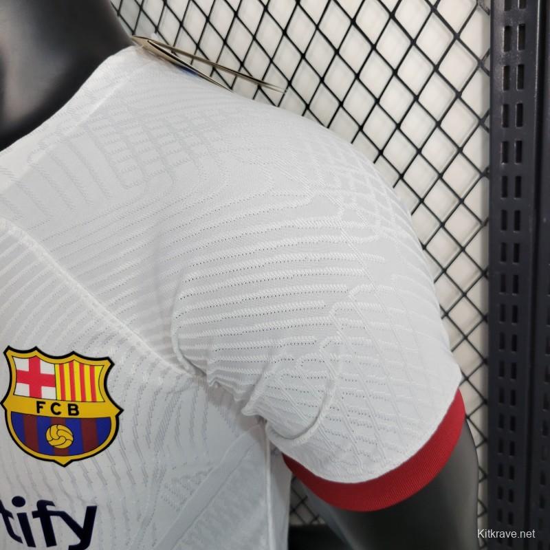 Player Version 23-24 Barcelona White Training Jersey