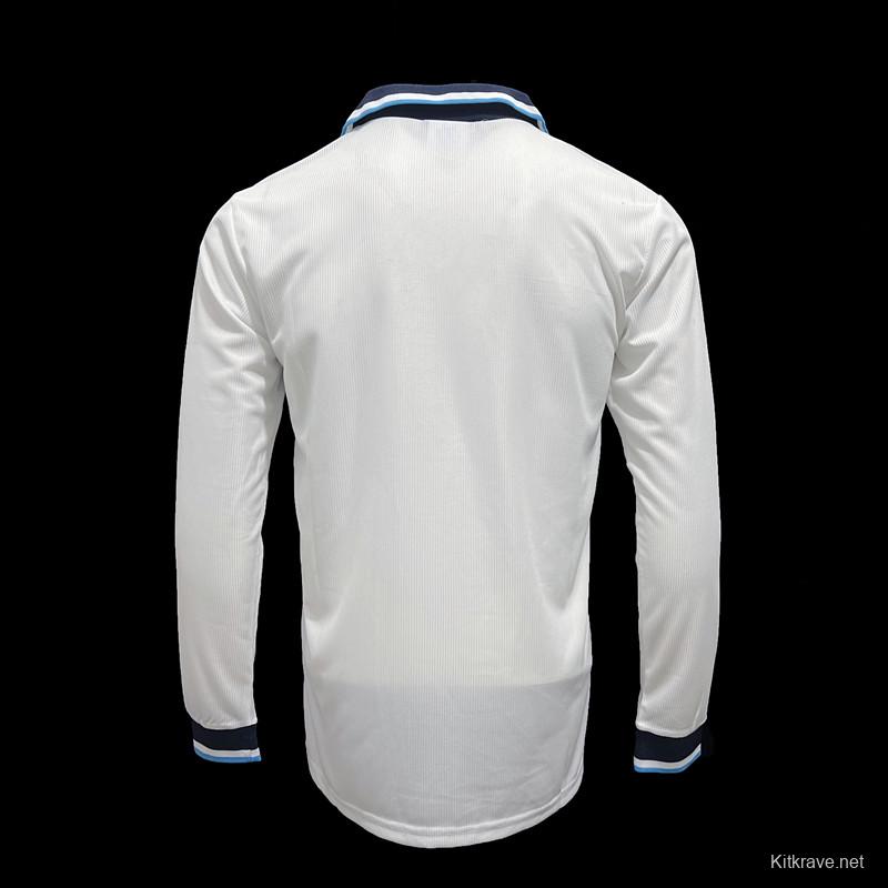 Long Sleeve Retro 1996 England Home Soccer Jersey