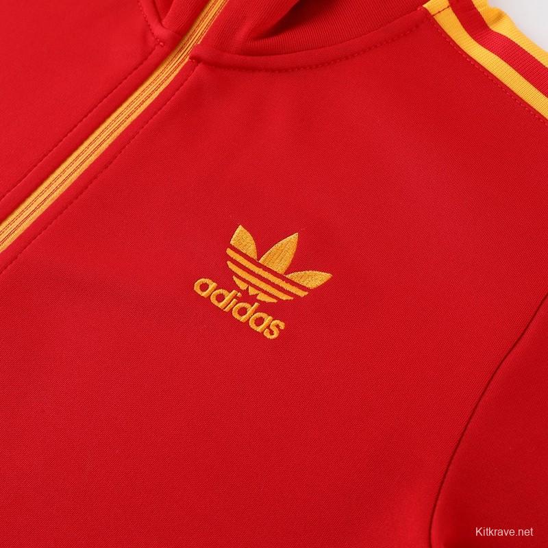 2023 Adidas Original Red Full Zipper Jacket +Pants