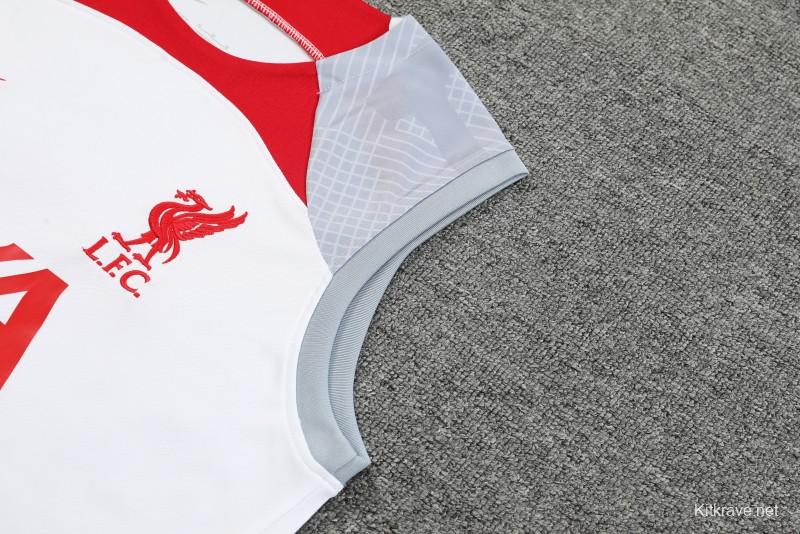 23-24 Liverpool White Vest Jersey+Shorts