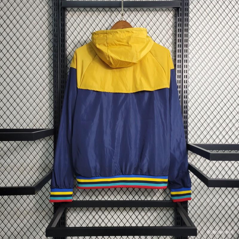 23-24 Barcelona Royal Blue Yellow Windbreaker