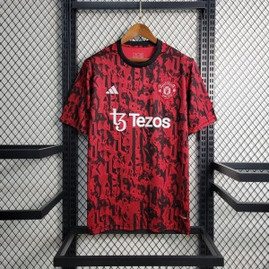 23-24 Manchester United Red Black Training Jersey