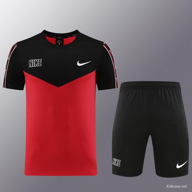 23/24 NIKE Black/Red Short Sleeve Jersey+Pants