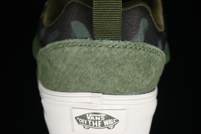 Vans Classics Knu Skool Camo Army Green Chunky Tongue Platform Sneakers - VN0007QC0WD