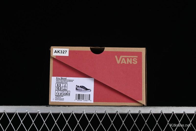 Vans Classics Knu Skool Retro Chunky Sneakers in Light Brown/Lilac Checkerboard - VN0009QC0AK