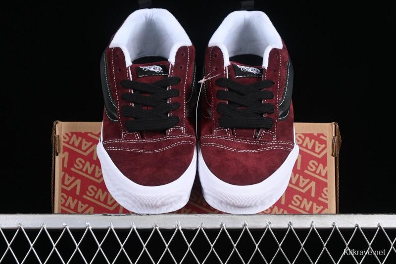 Vans Classics Knu Skool Chunky Tongue Retro Sneakers in Wine Red - VN0009QC02Y