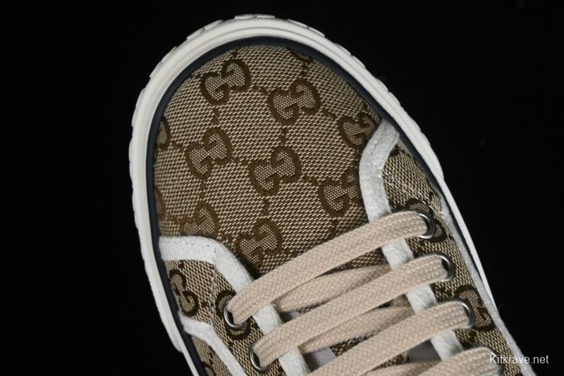 Gucci Tennis 1977 Print Sneaker Retro Casual Canvas Shoes - 02JPO9064