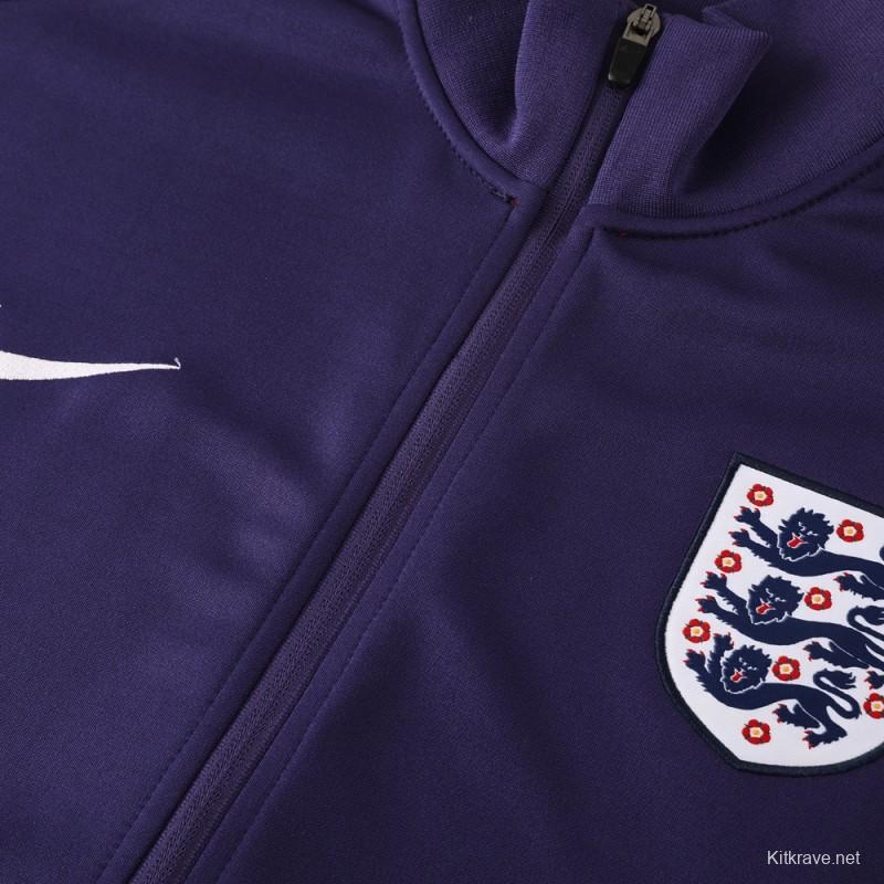 2024 England Navy Full Zipper Jacket +Long Pants