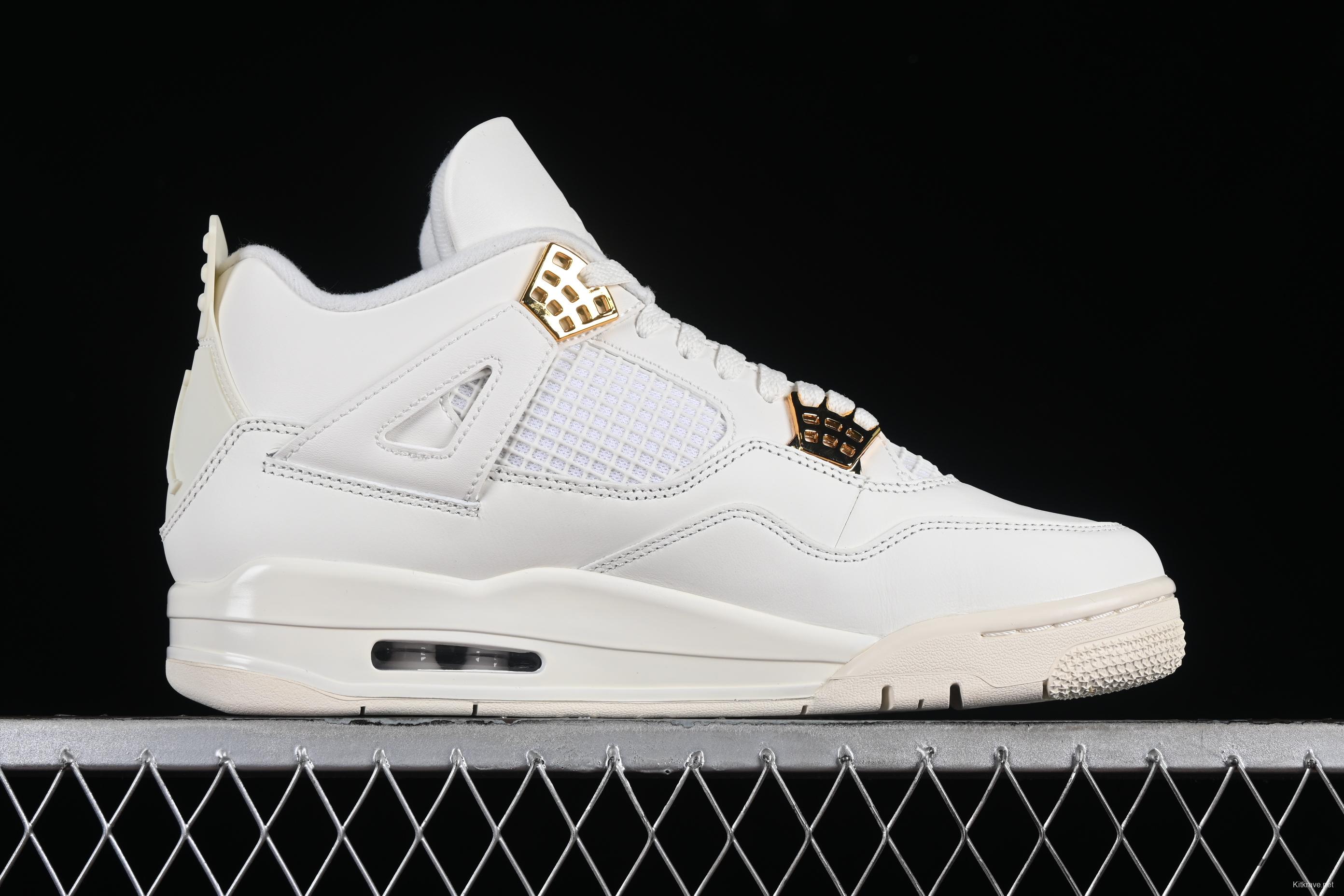 Nike Air Jordan 4 Retro Metallic Gold Basketball Shoes - AQ9129-170