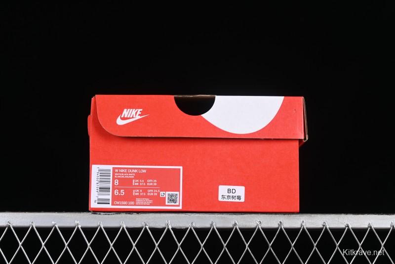 Nike Dunk Low Custom Deconstructed Strap Casual Sneakers in Black Pink - CW1590-100