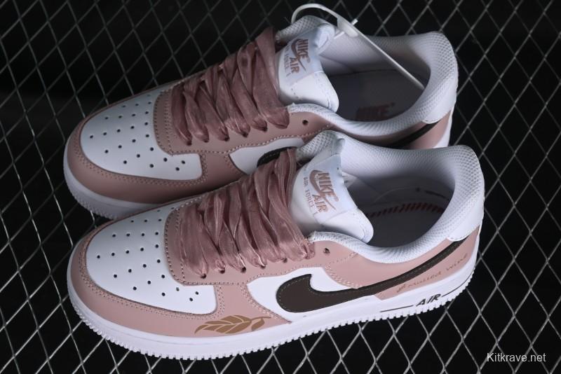 Nike Air Force 1 '07 Low Casual Sneakers in Dusty Rose with Hand-Painted Details - CV8699-578