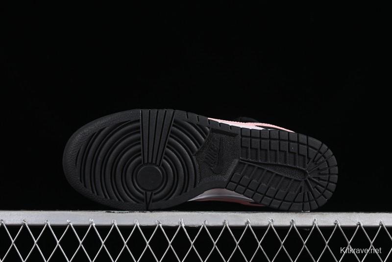 Nike Dunk Low Custom Deconstructed Strap Casual Sneakers in Black Pink - CW1590-100