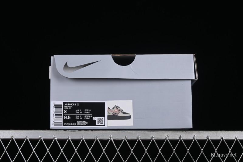 Nike Air Force 1 '07 Low Custom Anime Theme Black Sugar Heart Casual Sneakers with Lace-Up - ZH0316-012