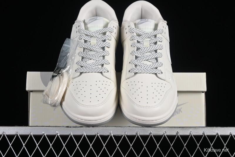 Nike SB Dunk Low LV Collaboration - Double Swoosh Beige Grey Anniversary High-End Custom Low-Top Casual Sneakers - FC2025-306