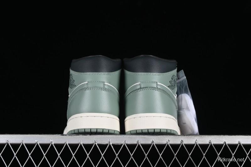 Nike Air Jordan 1 Mid AJ1 Basketball Shoes in Fresh Warm Green - BQ6472-130