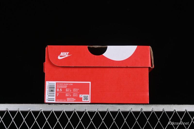Nike Dunk Low SB Casual Sneakers with Knit Cat and Rose Pink Design - DD1503-118