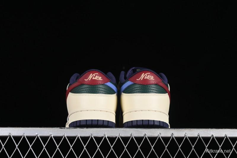 Nike SB Dunk Low Retro Skateboarding Shoes with Gorge Green and Red Swoosh Design - FV8106-361