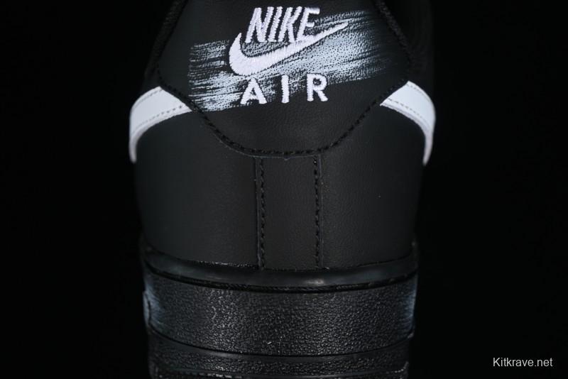 Nike Air Force 1 '07 Low Classic Black White Swoosh Casual Sneakers - FZ0627-010