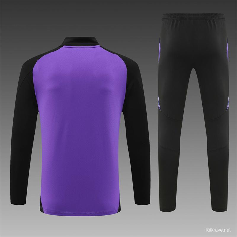 2024 Germany Purple Half Zipper Jacket+Long Pants