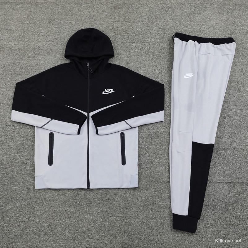 2024 NIKE Sports White/Black Full Zipper Jacket +Long Pants