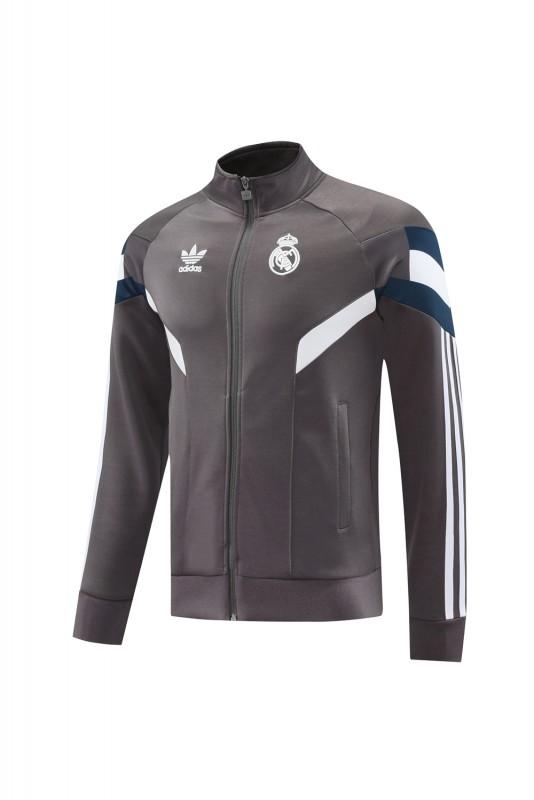 24/25 Real Madrid Grey Full Zipper Jacket +Long Pants