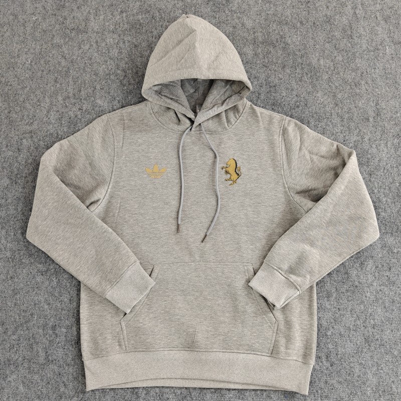2024 Juventus Black/Navy/Grey/Beige/White Hoodie With Golden Badge