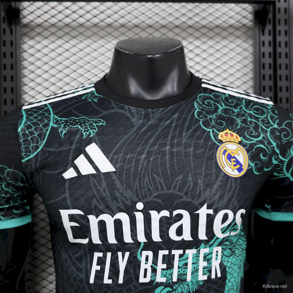 2025/26 Player Version Real Madrid Black Green Dragon Edition Jersey