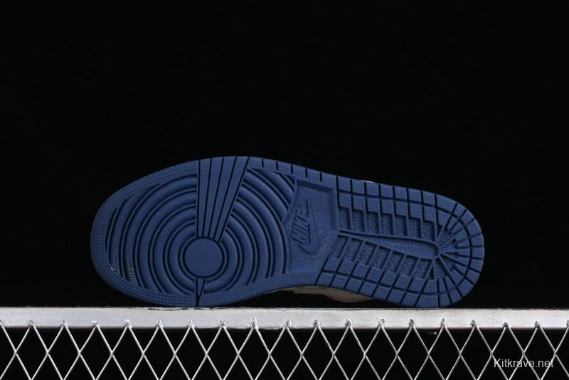 Nike Air Jordan 1 Low LV Collaboration - Light Blue Retro Casual Sneakers - SJ9950-003