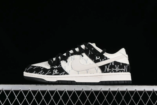 Nike SB Dunk Low MLB Strap Collaboration - Black Denim Print Anniversary Custom Low-Top Casual Sneakers - SJ2068-251