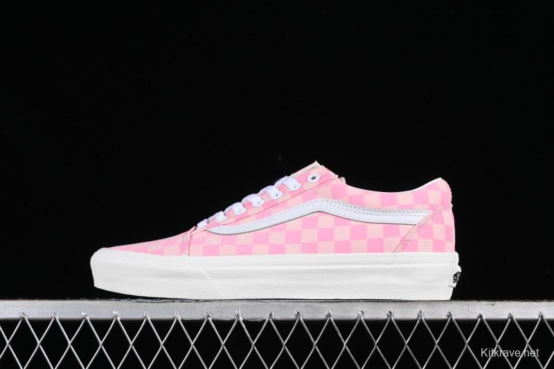 Vans Old Skool Peach Pink Checkerboard Canvas Vulcanized Sneakers - VN0A7Q2JZY2