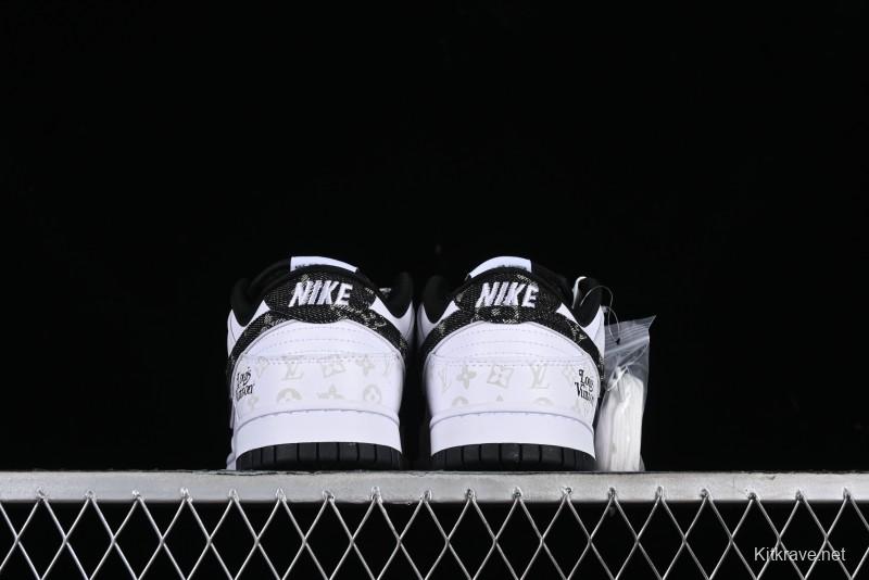 Nike SB Dunk Low LV Collaboration - Dark Night Elf High-End Custom Low-Top Casual Skate Shoes - DD1391-136