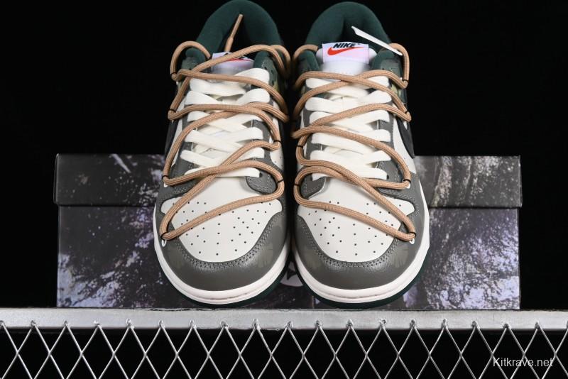 Nike Dunk Low Panda Prank Jungle Crossing - Green Wild Floating Abyss Beige Brown Green SB Lace-Up Low-Top Casual Skate Shoes - FD0350-133