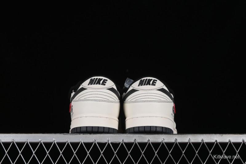 Nike SB Dunk Low Carhartt Collaboration - Strap Black Hook Anniversary High-End Custom Low-Top Casual Skate Shoes - SJ2068-265