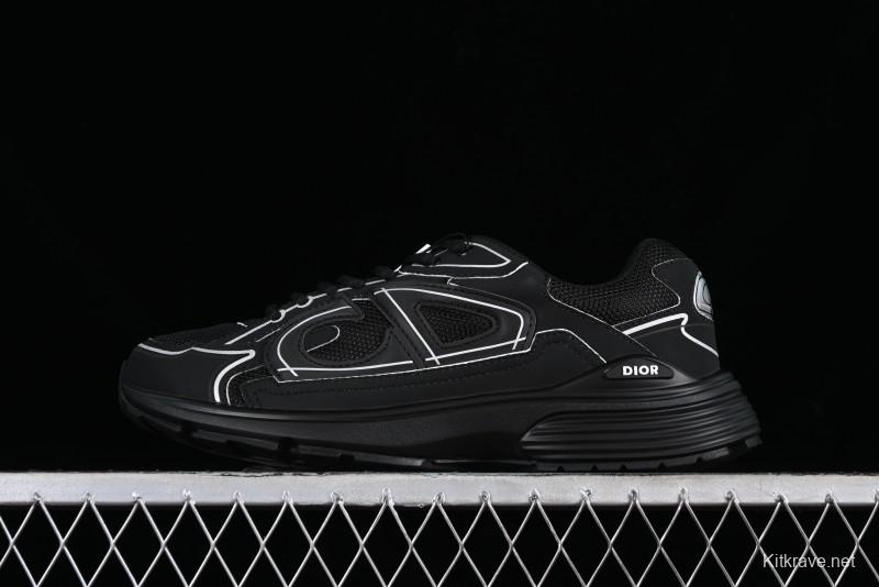 Dior B30 Sneakers with Reflective CD30 Logo and Lightweight Rubber Sole - CD30