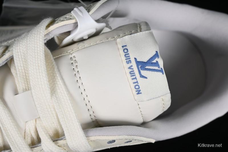 Nike Travis Scott x Fragment Design x Air Jordan 1 Low OG SP AJ1 LV Collaboration Light Blue Low-Top Casual Sneakers - LJ5188-007