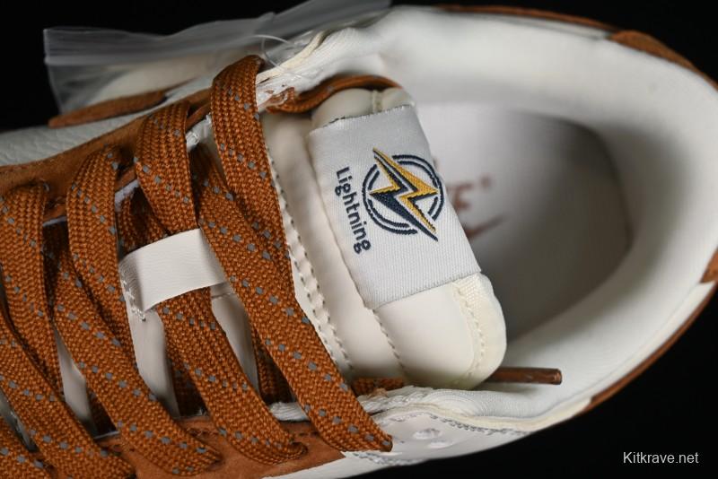 Nike SB Dunk Low Lightning Collaboration - Beige Brown Colorway with Small Brown Swoosh Anniversary High-End Custom Low-Top Casual Skate Shoes - XD1688-031