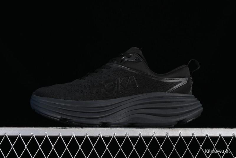 HOKA ONE ONE Bondi 8 Functional Cushioned Running Shoes with Engineered Mesh Upper - 1123202 BBLC