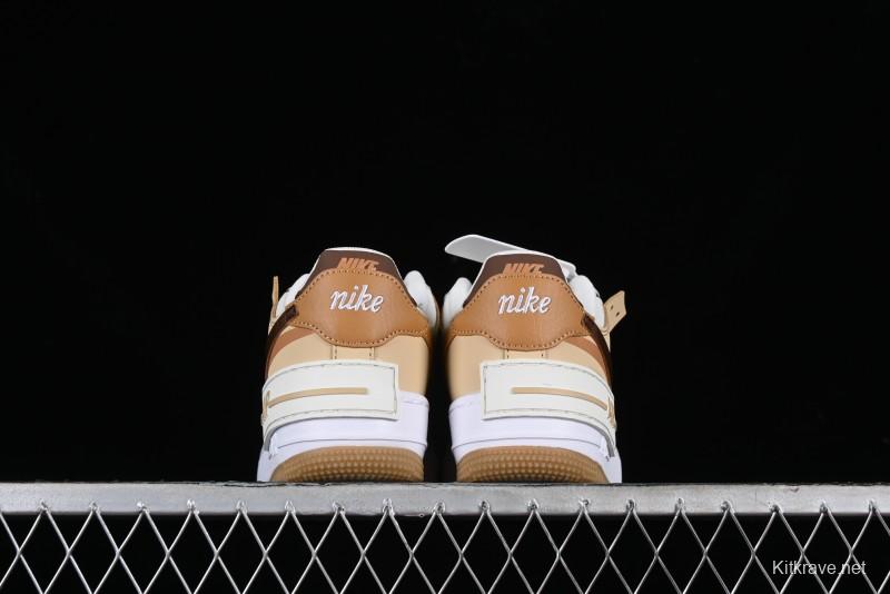 Nike Air Force 1 Shadow Low-Top Sneakers with Lightweight EVA Midsole and Anti-Slip RB Rubber Outsole - DZ1847-106