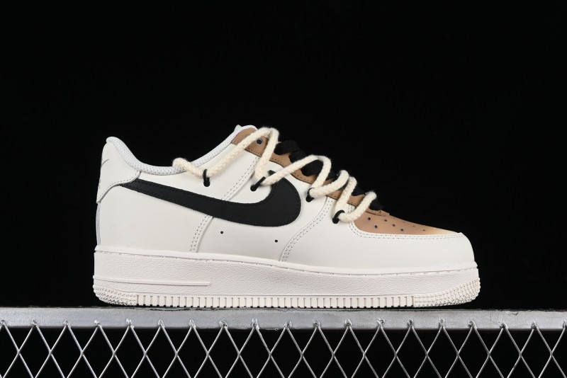 Nike Air Force 1 '07 Low Custom Cappuccino Anime-Themed Spray-Painted Casual Sneakers with Strap - ZH0316-019