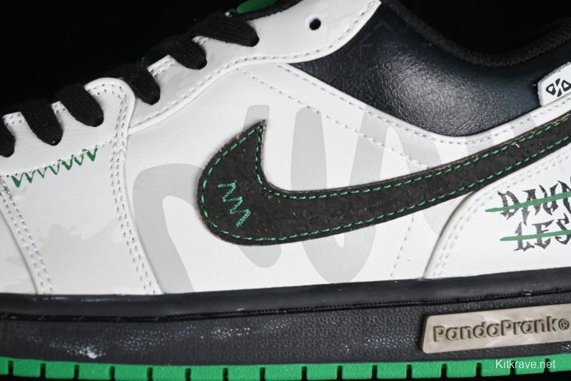 Nike Air Jordan 1 Low Retro Basketball Shoes with Panda Mischief Pioneer Rider Design - 553558-065