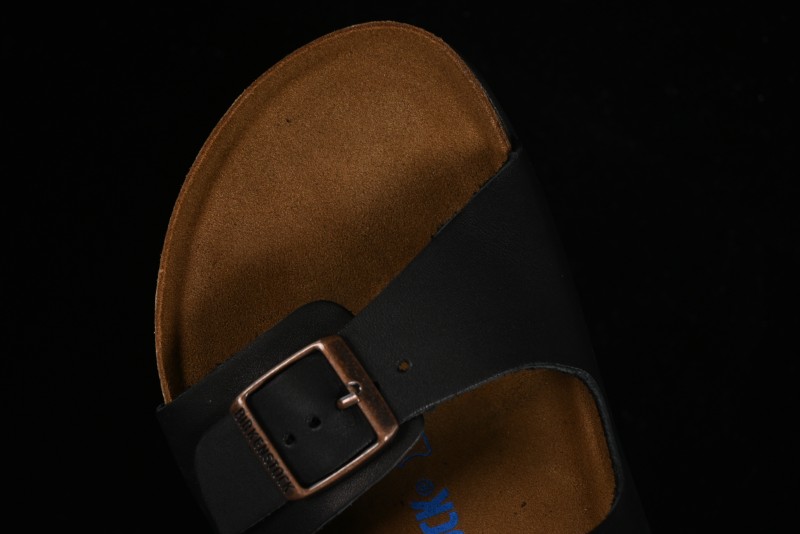 Birkenstock Birkenstock Sandals Series Black Leather with Soft Cushioning Cork Midsole - T.D4