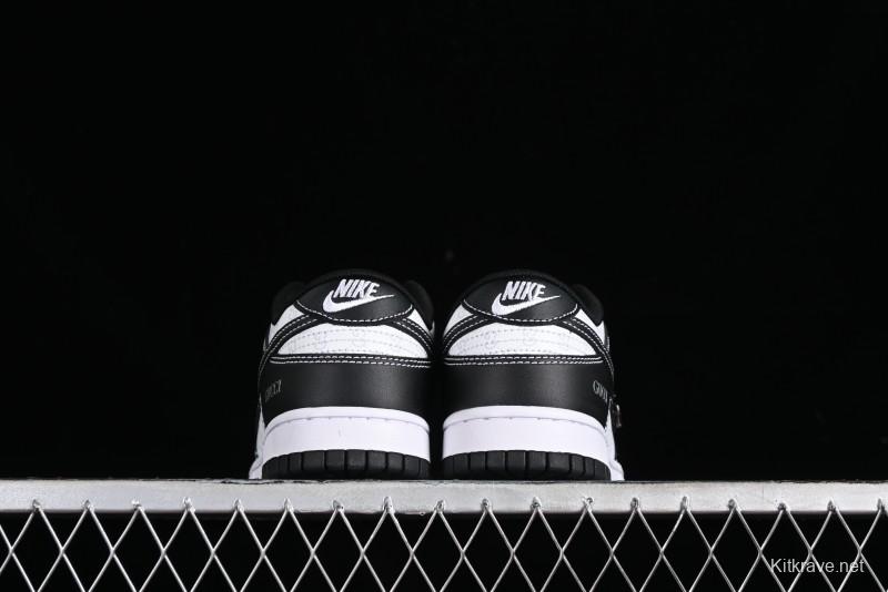 Nike SB Dunk Low Gucci Collaboration - Double G Embroidery Black Swoosh Anniversary Custom Low-Top Casual Skate Shoes - SF1588-136